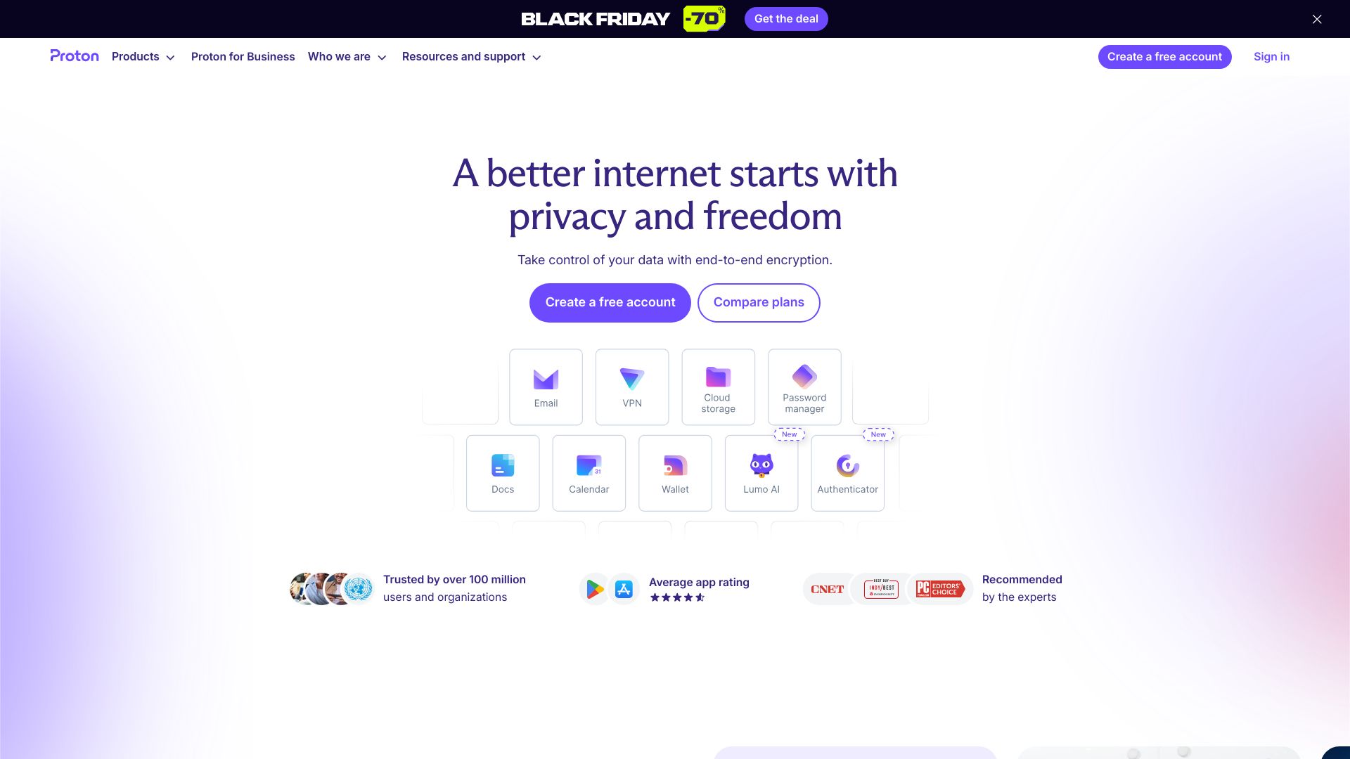 proton.me website homepage - live status check by WebsiteDown.xyz