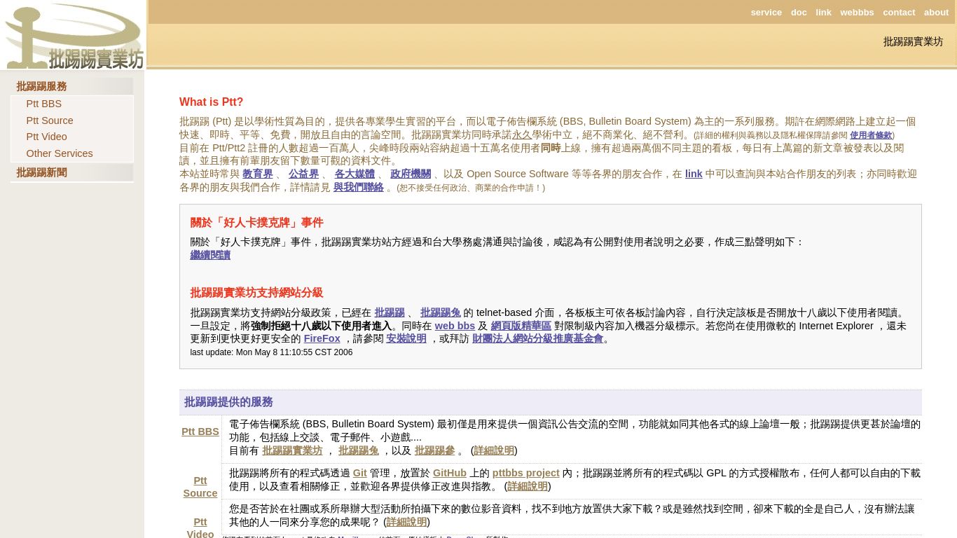 ptt.cc website homepage - live status check by WebsiteDown.xyz