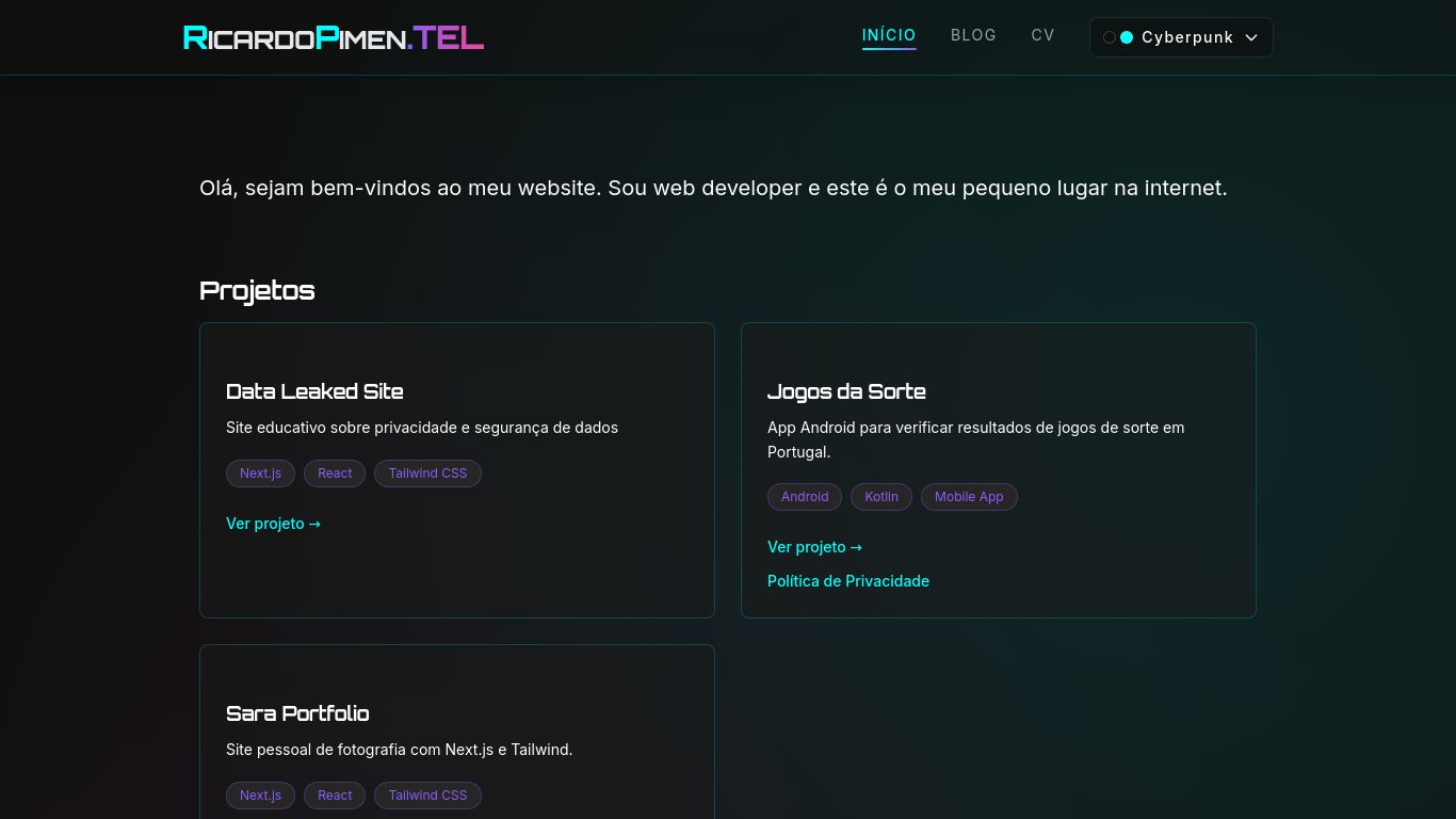 ricardopimen.tel website homepage - live status check by WebsiteDown.xyz