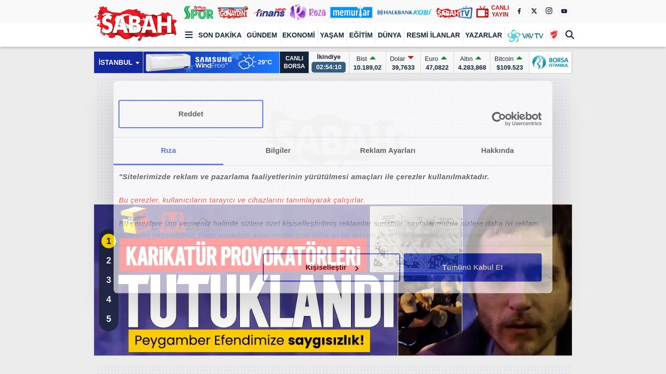 sabah.com.tr website homepage - live status check by WebsiteDown.xyz