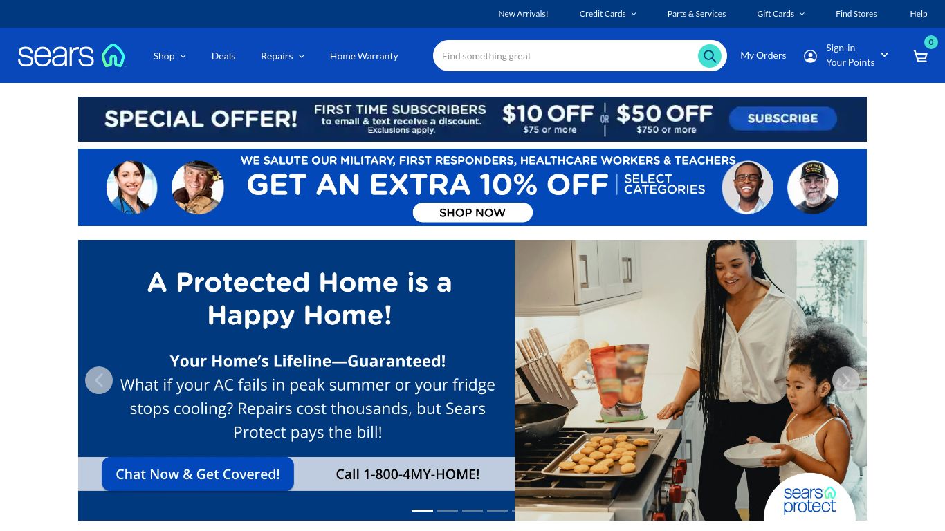 sears.com website homepage - live status check by WebsiteDown.xyz