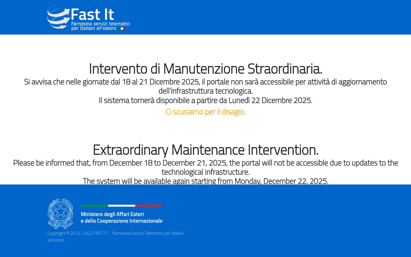 serviziconsolari.esteri.it website homepage - live status check by WebsiteDown.xyz