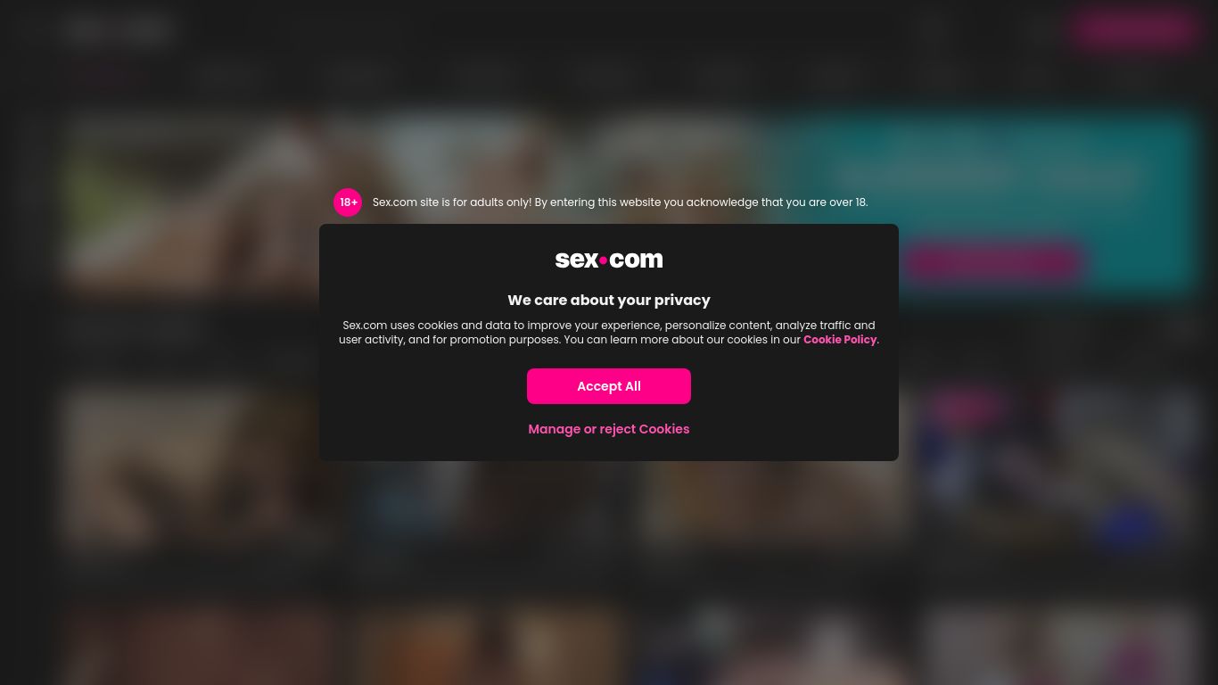 sex.com website homepage - live status check by WebsiteDown.xyz
