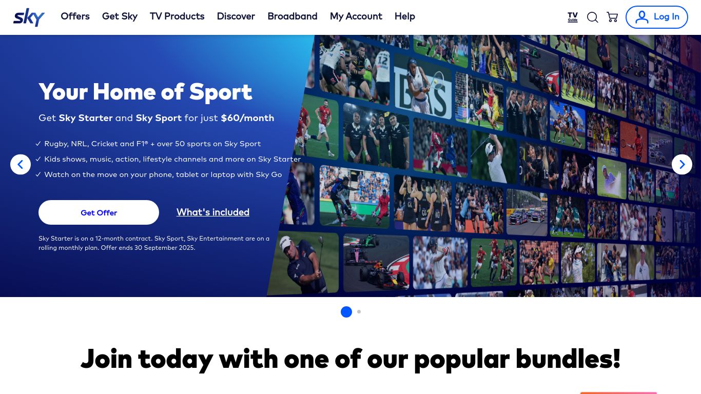 sky.co.nz website homepage - live status check by WebsiteDown.xyz