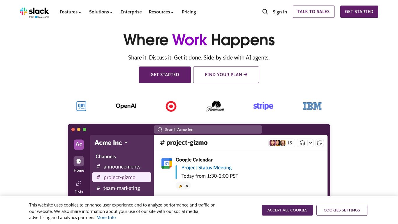 slack.com website homepage - live status check by WebsiteDown.xyz