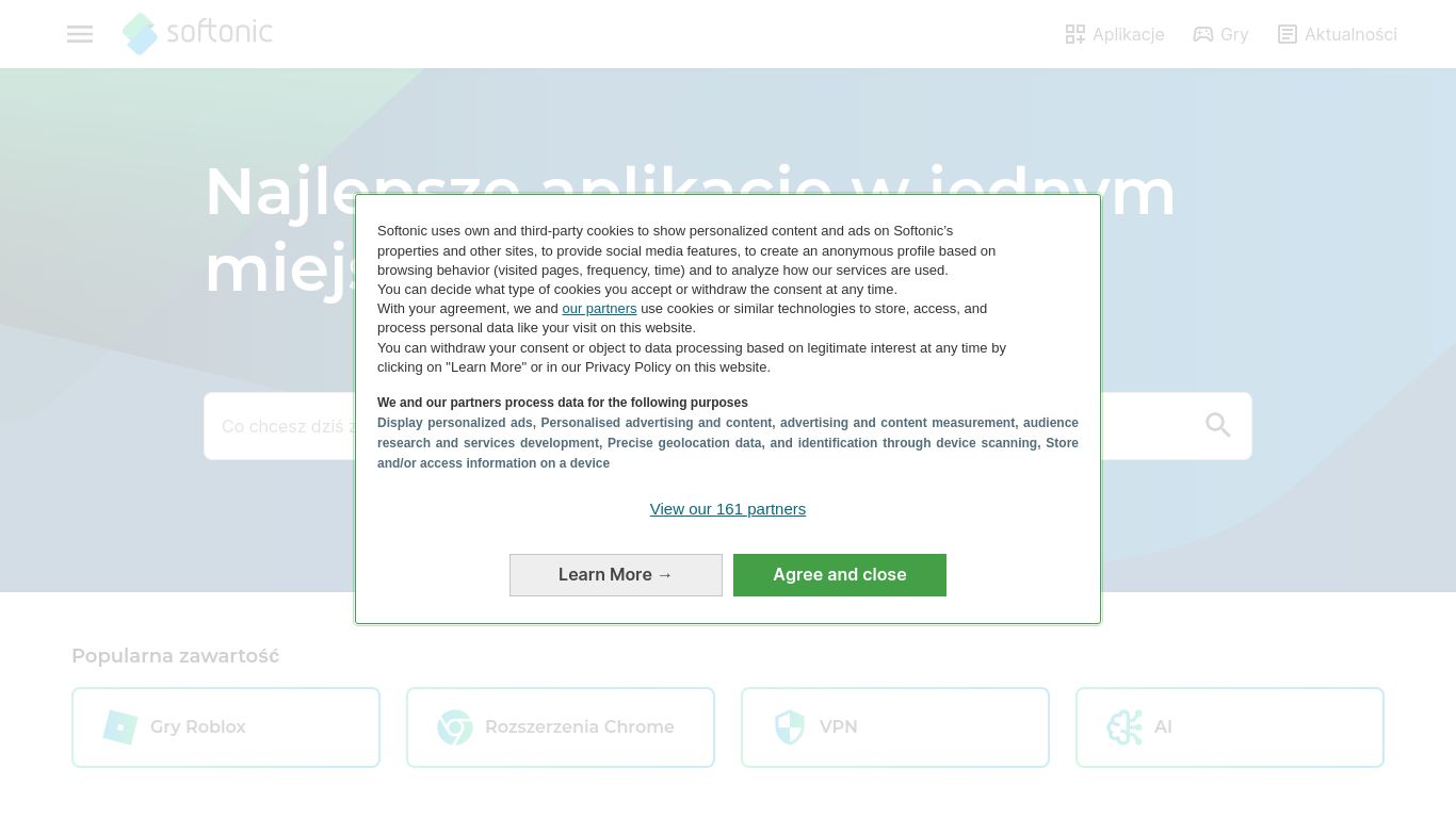 softonic.com website homepage - live status check by WebsiteDown.xyz