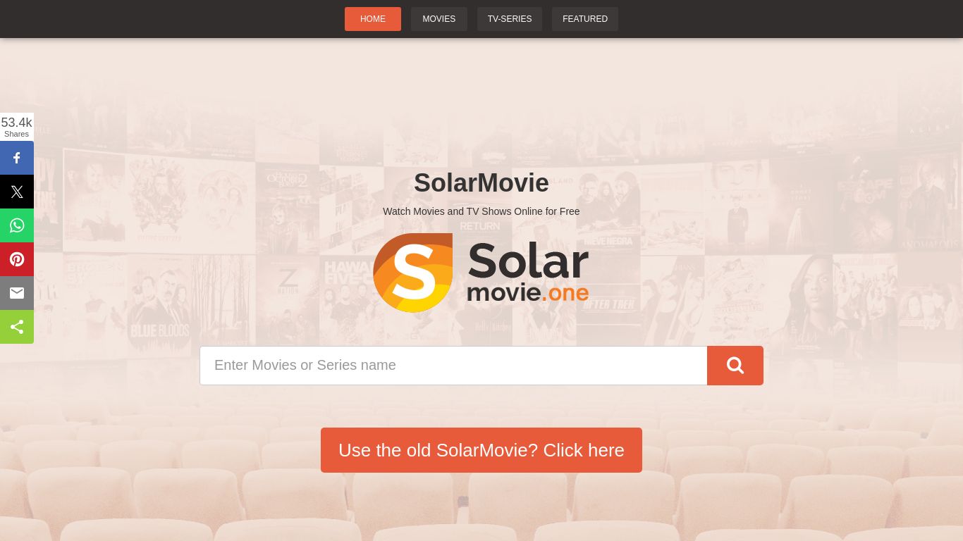 solarmovie.one website homepage - live status check by WebsiteDown.xyz