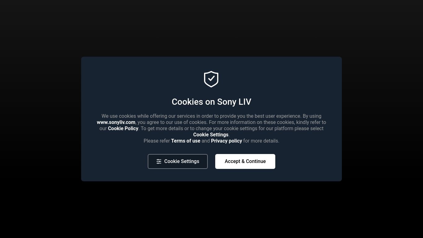 sonyliv.com website homepage - live status check by WebsiteDown.xyz