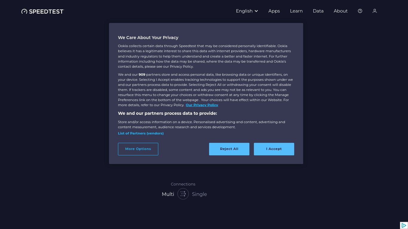 speedtest.net website homepage - live status check by WebsiteDown.xyz