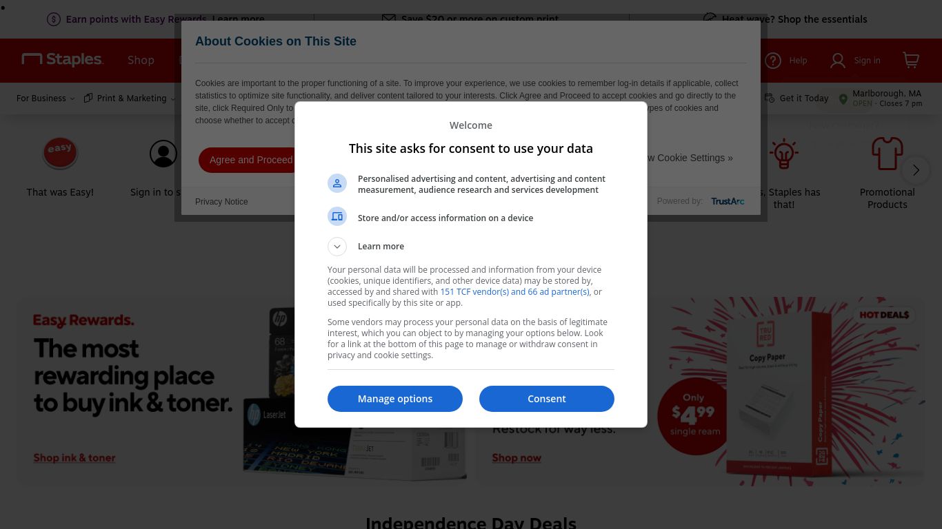 staples.com website homepage - live status check by WebsiteDown.xyz