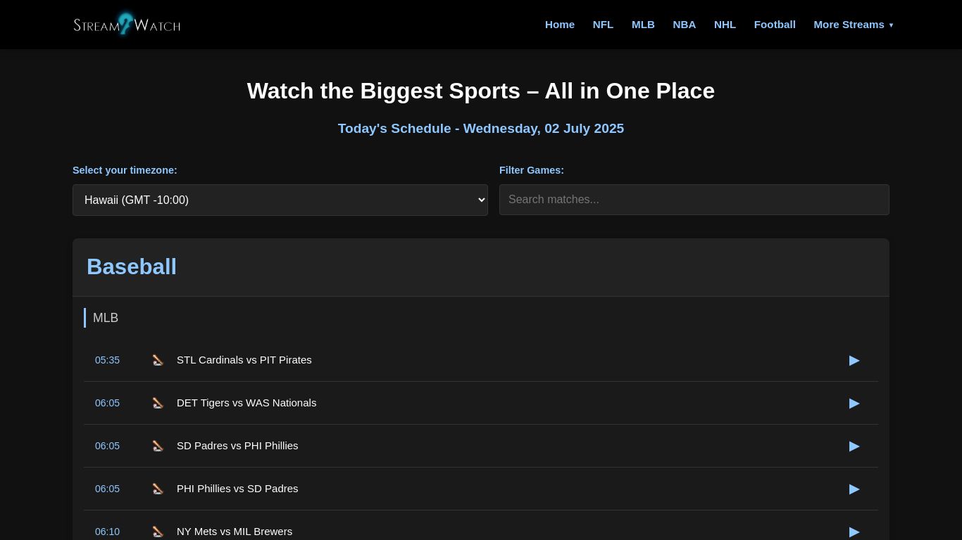 stream2watch.ws website homepage - live status check by WebsiteDown.xyz