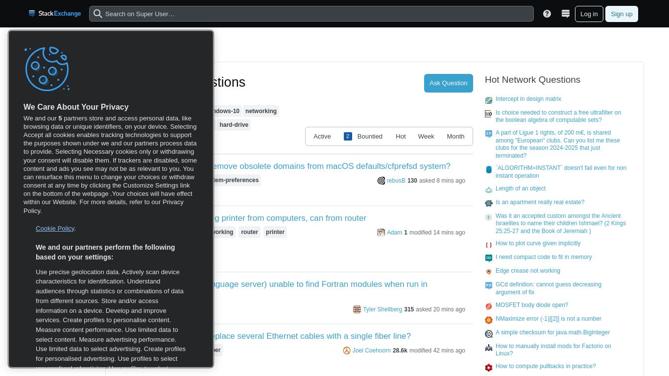 superuser.com website homepage - live status check by WebsiteDown.xyz