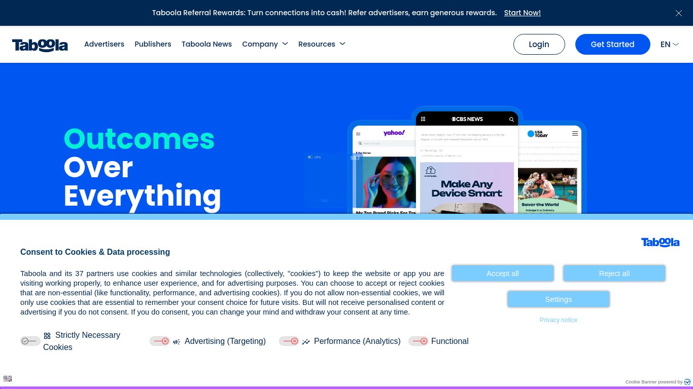 taboola.com website homepage - live status check by WebsiteDown.xyz