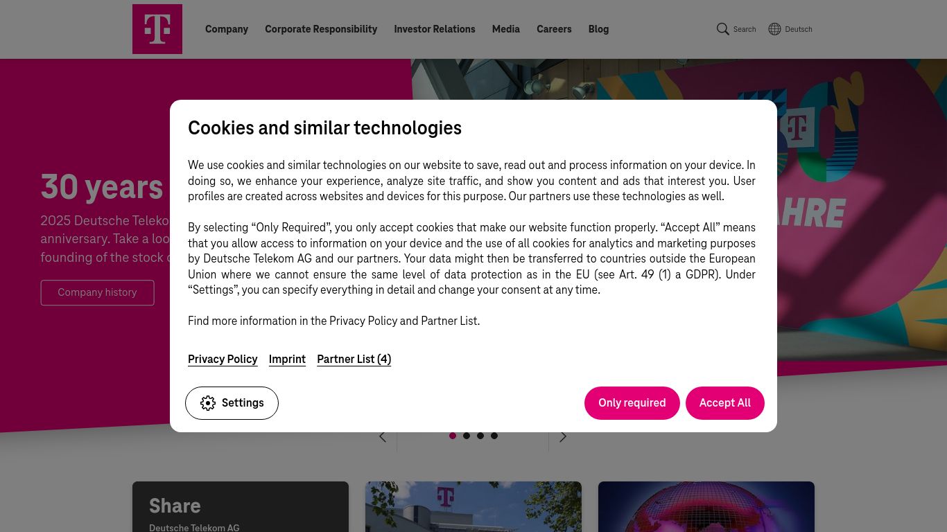 telekom.com website homepage - live status check by WebsiteDown.xyz