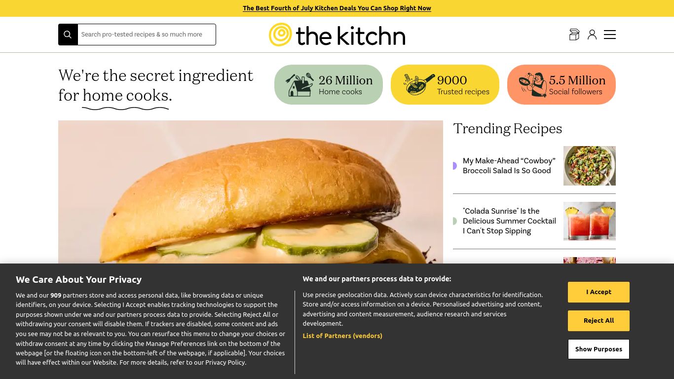 thekitchn.com website homepage - live status check by WebsiteDown.xyz