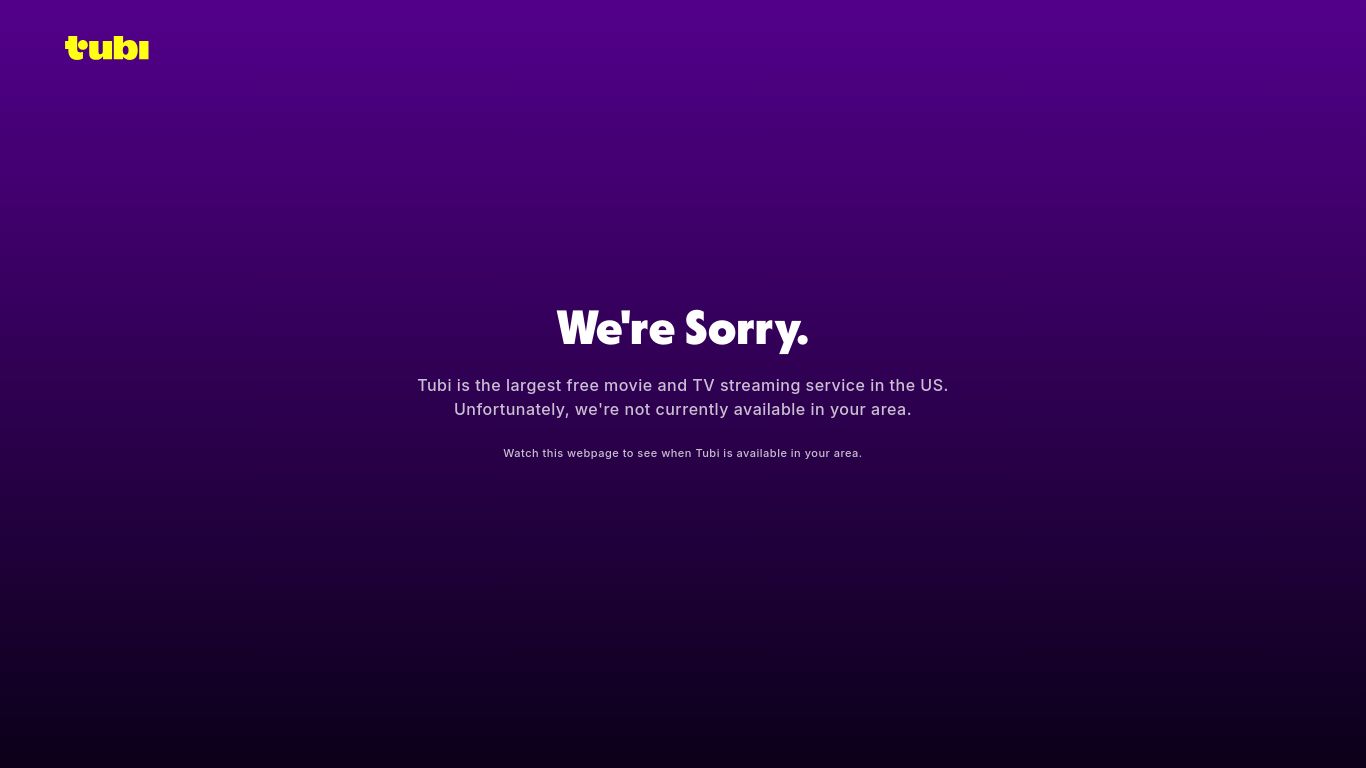 tubitv.com website homepage - live status check by WebsiteDown.xyz