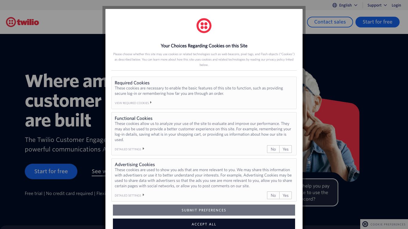twilio.com website homepage - live status check by WebsiteDown.xyz