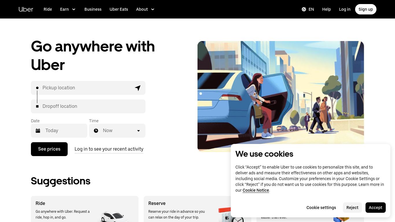 uber.com website homepage - live status check by WebsiteDown.xyz