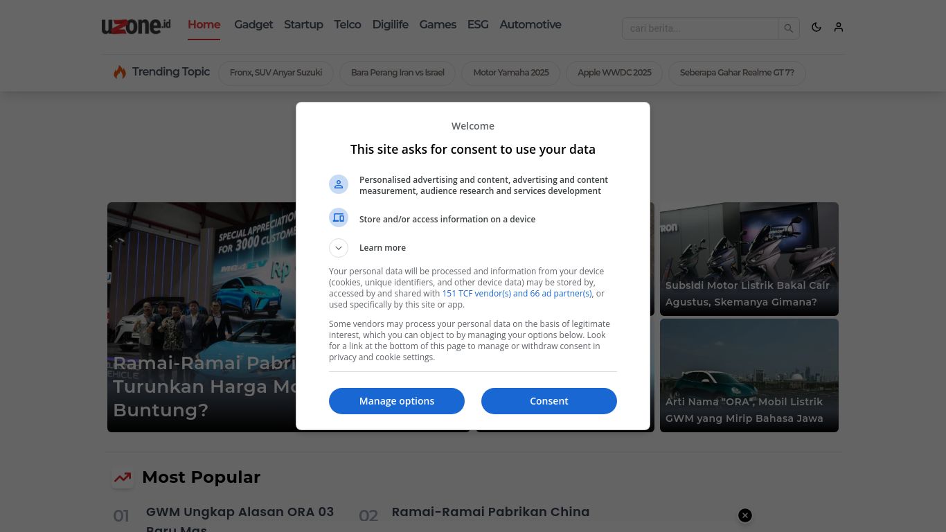 uzone.id website homepage - live status check by WebsiteDown.xyz