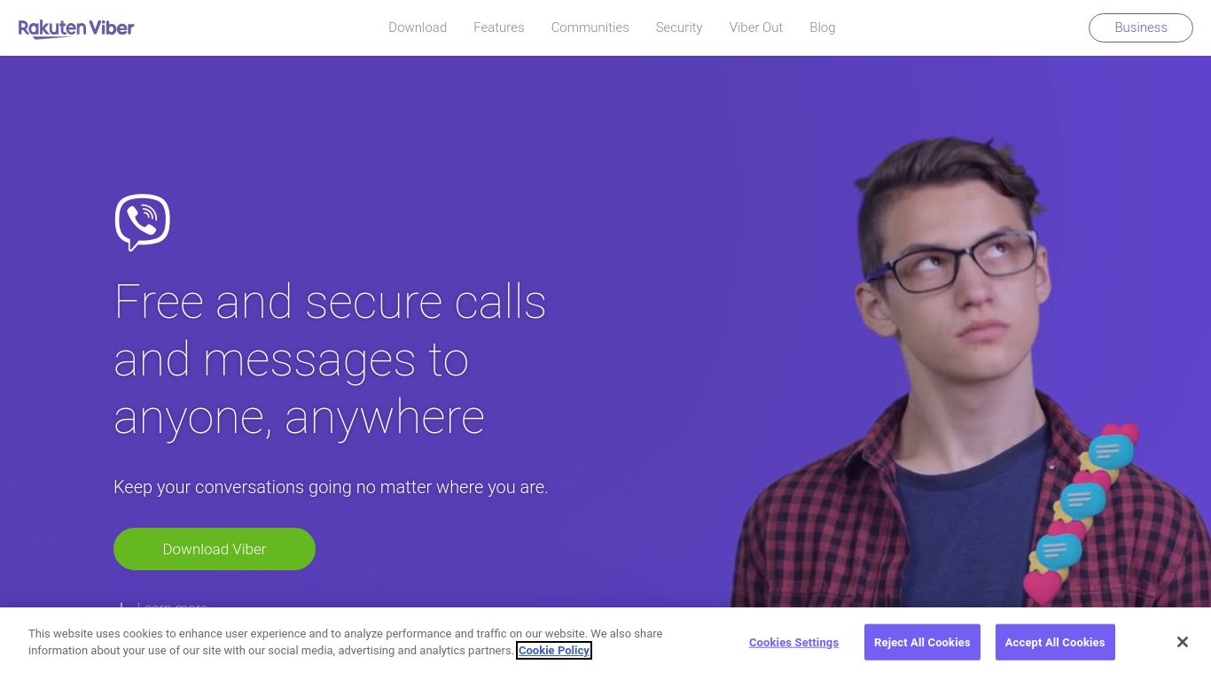 viber.com website homepage - live status check by WebsiteDown.xyz