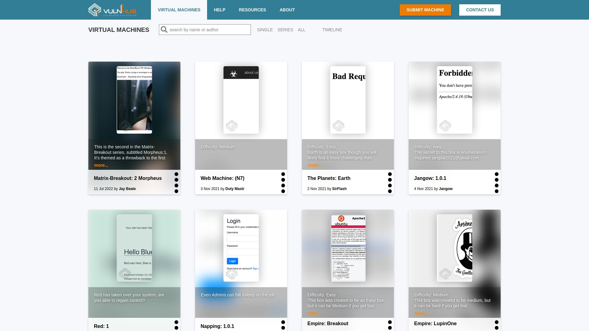 vulnhub.com website homepage - live status check by WebsiteDown.xyz