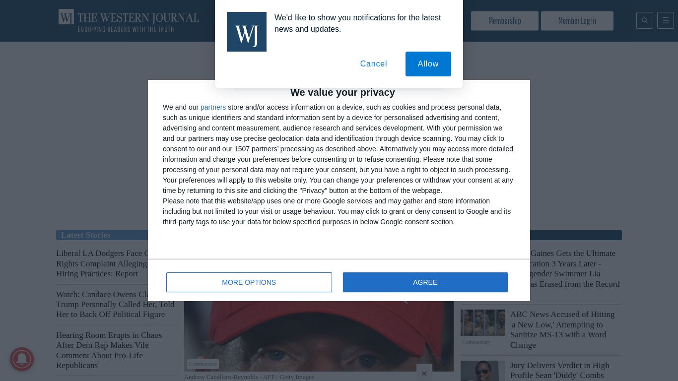 westernjournalism.com website homepage - live status check by WebsiteDown.xyz
