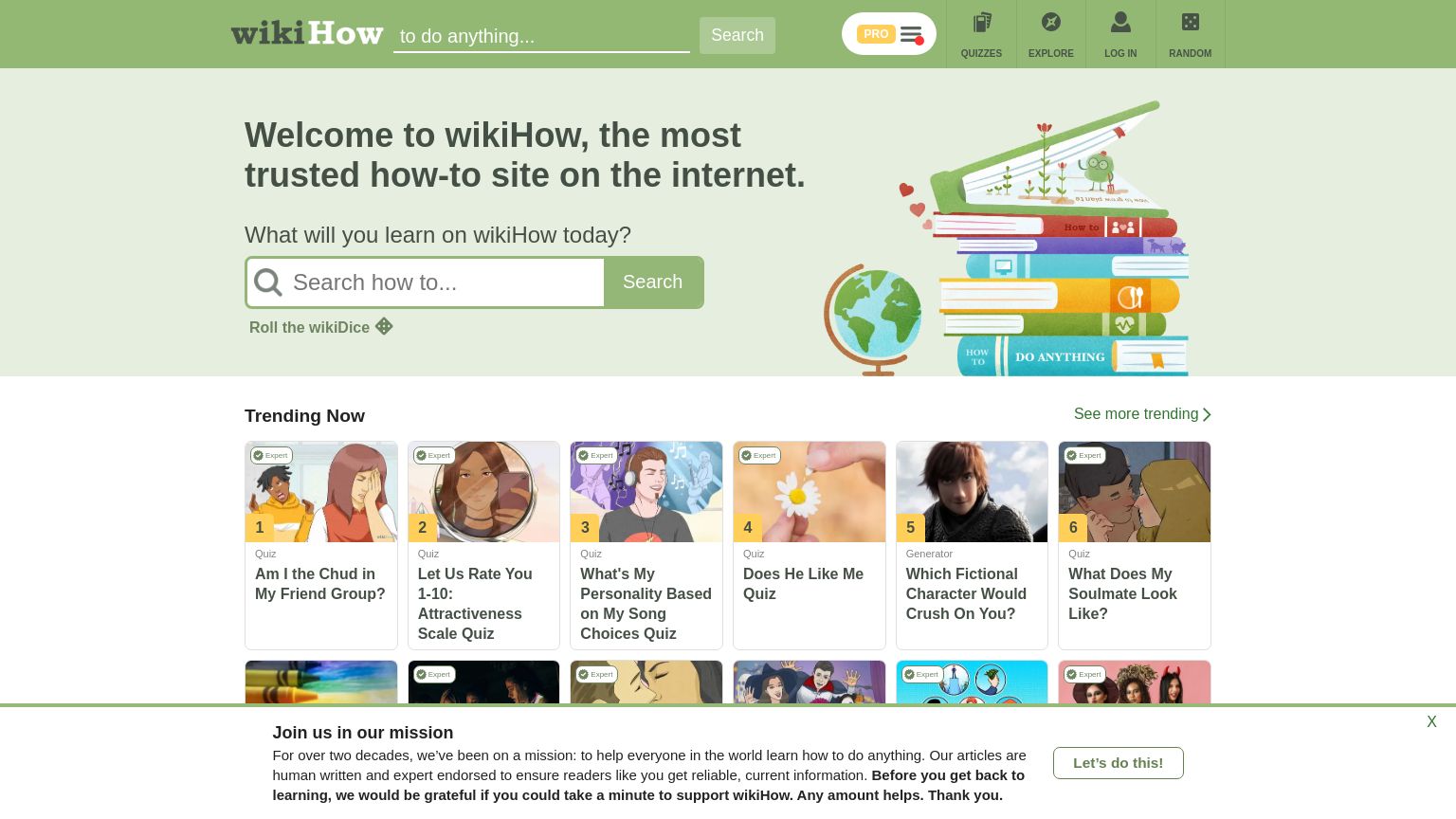 wikihow.com website homepage - live status check by WebsiteDown.xyz