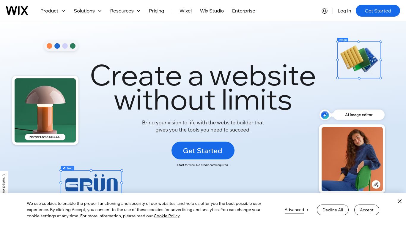 wix.com website homepage - live status check by WebsiteDown.xyz