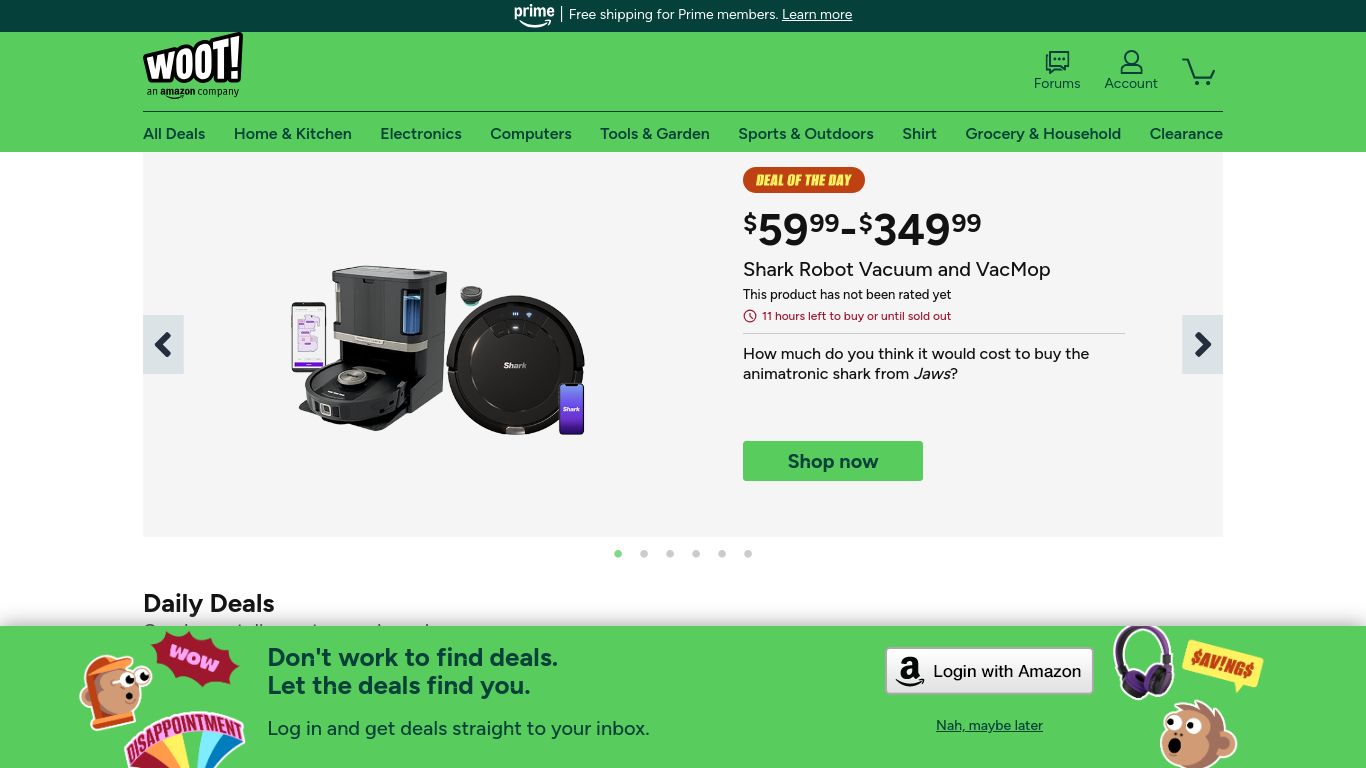 woot.com website homepage - live status check by WebsiteDown.xyz