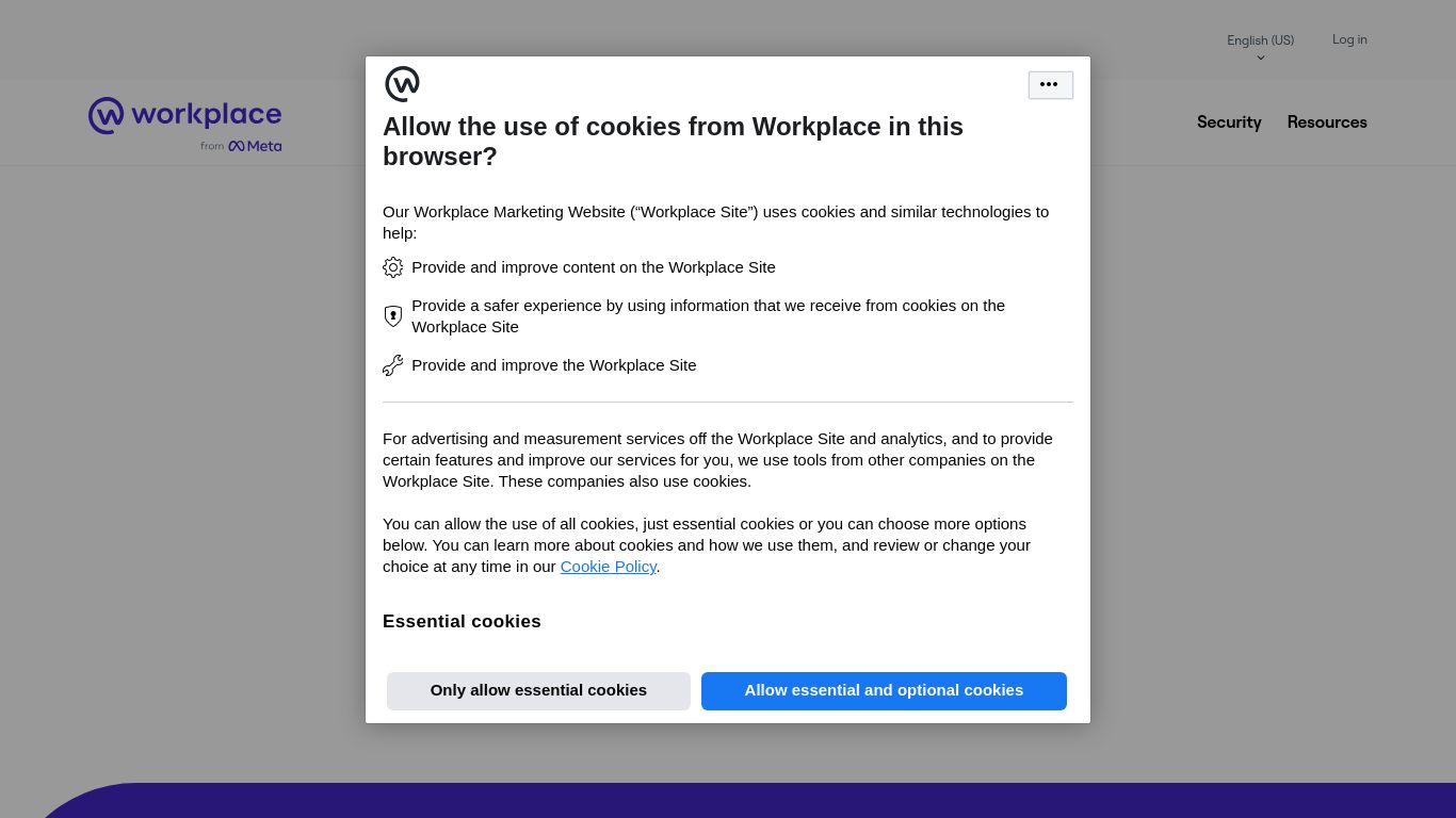 workplace.com website homepage - live status check by WebsiteDown.xyz