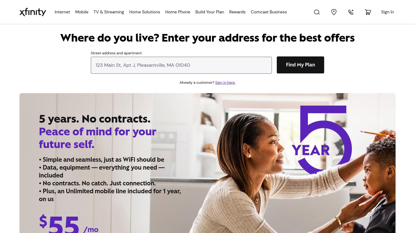 xfinity.com website homepage - live status check by WebsiteDown.xyz