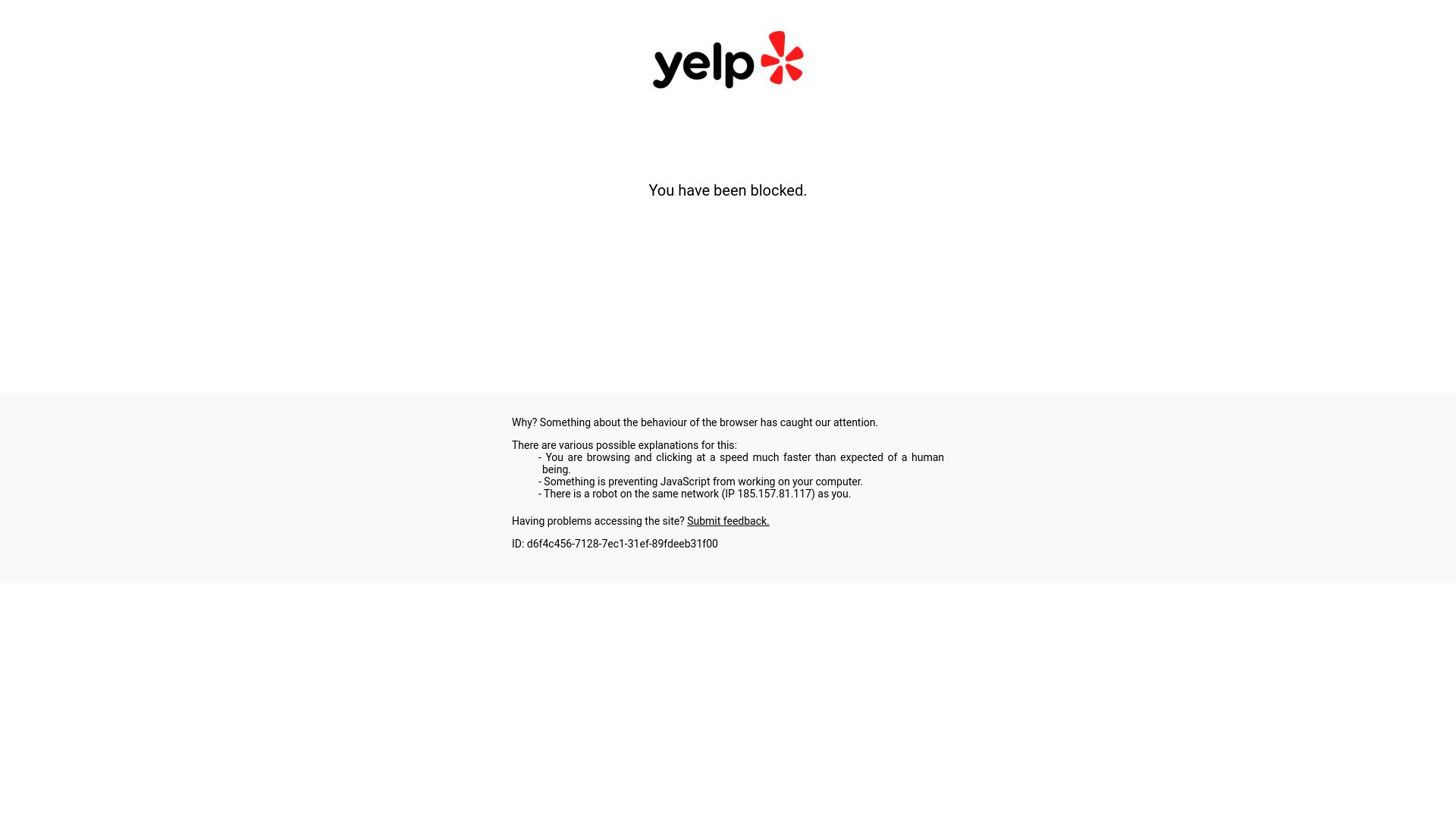 yelp.com website homepage - live status check by WebsiteDown.xyz