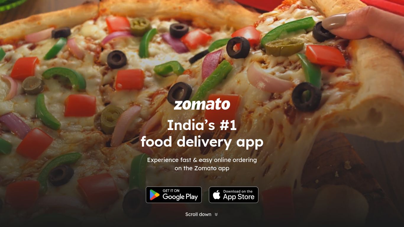 zomato.com website homepage - live status check by WebsiteDown.xyz