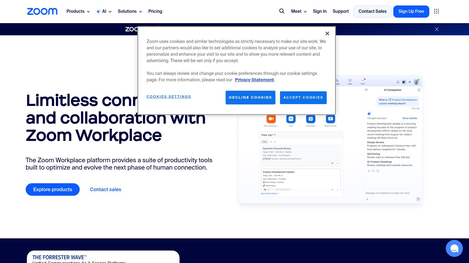 zoom.us website homepage - live status check by WebsiteDown.xyz